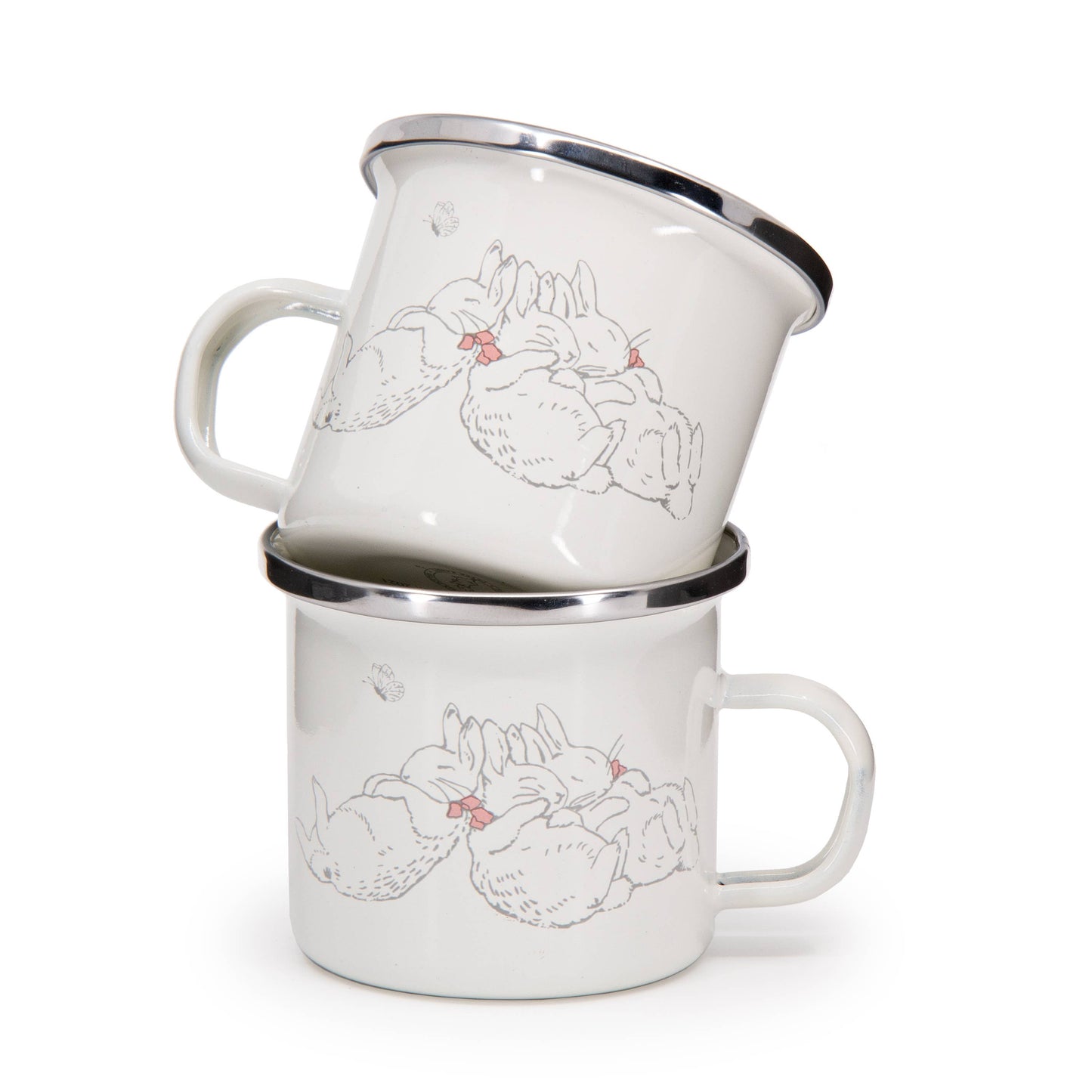 Girl Rabbits Child Mealtime Enamelware Set