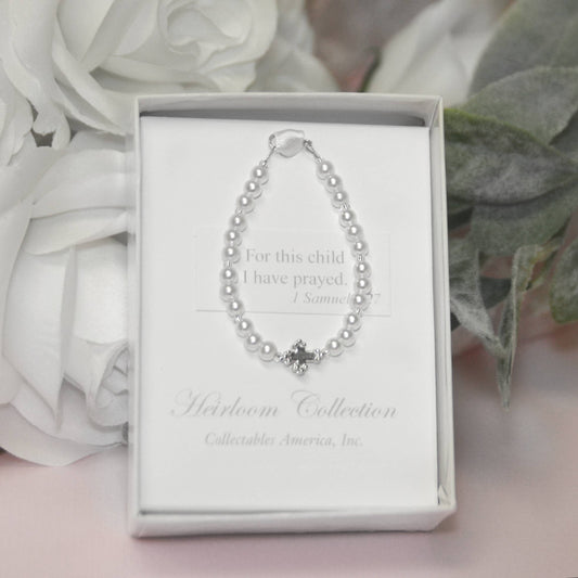 For this Child I Have Prayed Pearl Baby Bracelet
