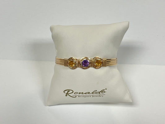 Ronaldo Only One Mom Bracelet-Triple Stone LSU