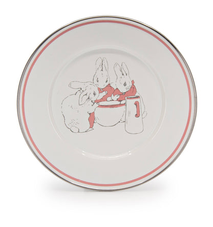 Girl Rabbits Child Mealtime Enamelware Set