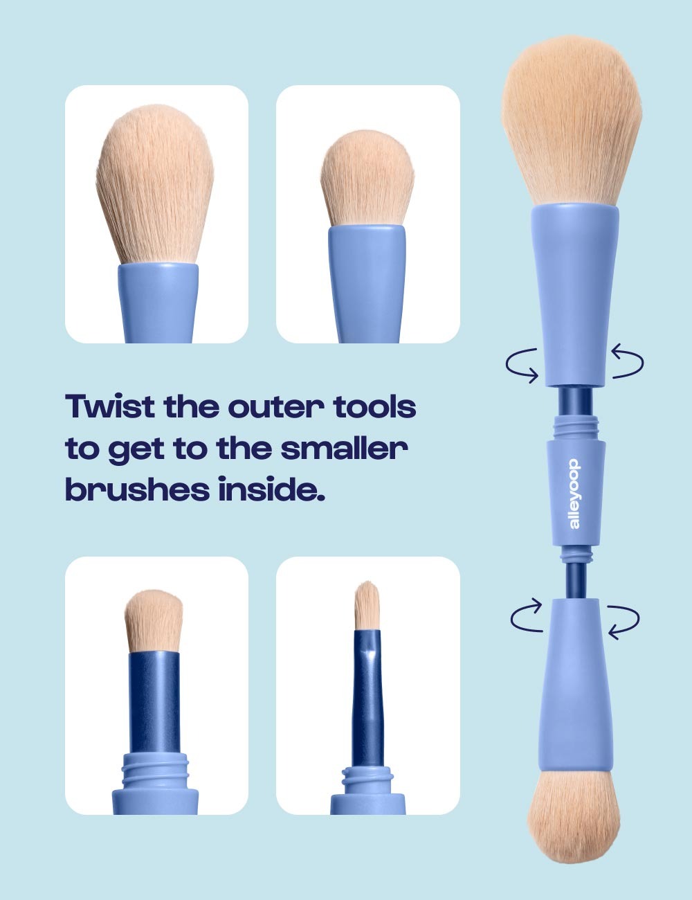 Alleyoop Overachiever 4-n-1 Makeup Brush