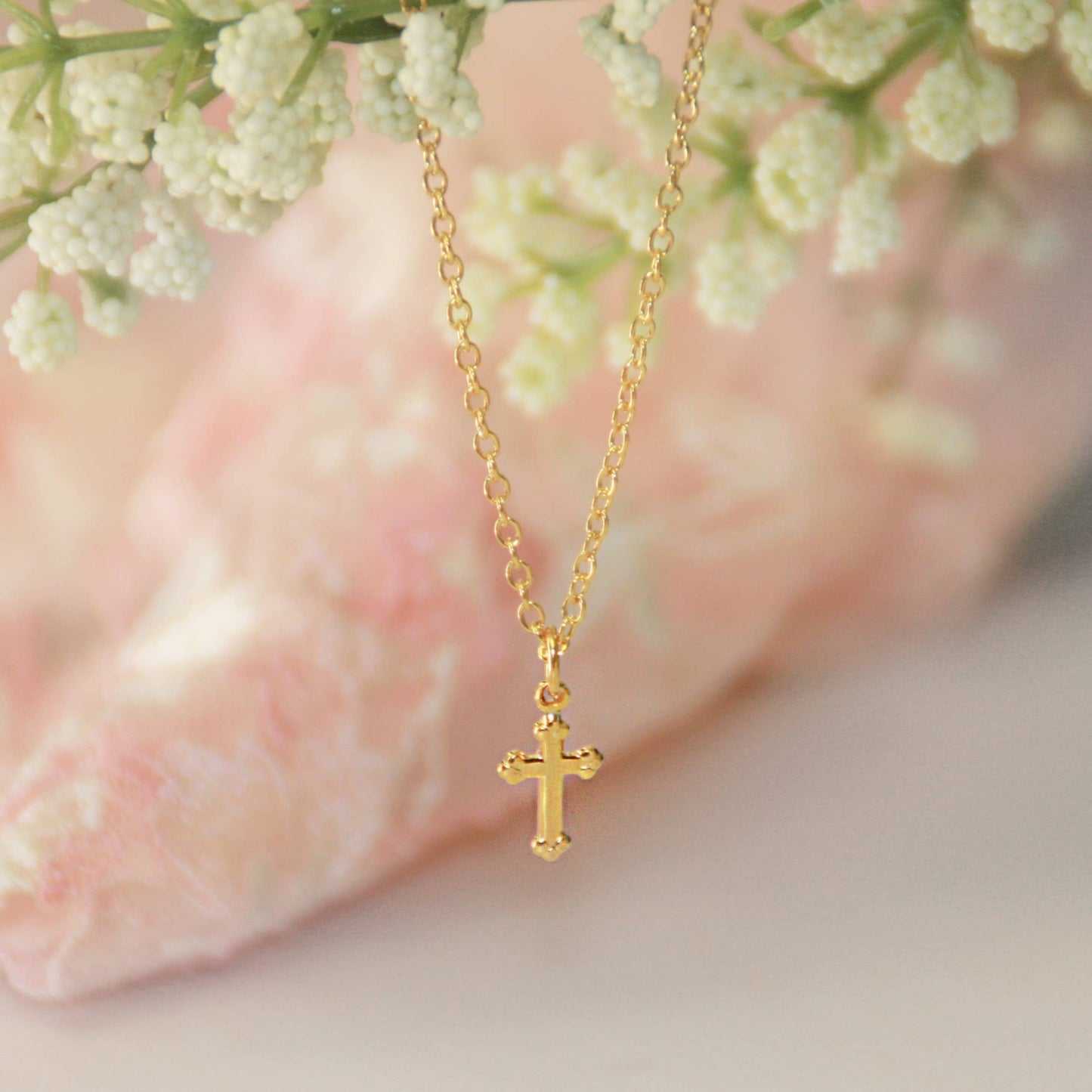 Classic Gold Cross Baby Necklace