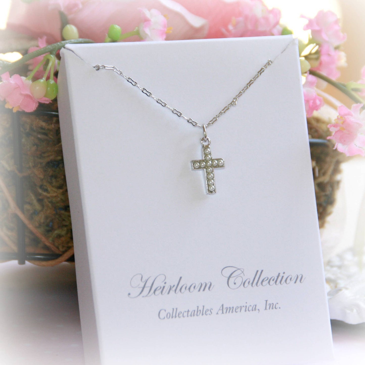 Seed Pearl Timeless Cross Child's Necklace