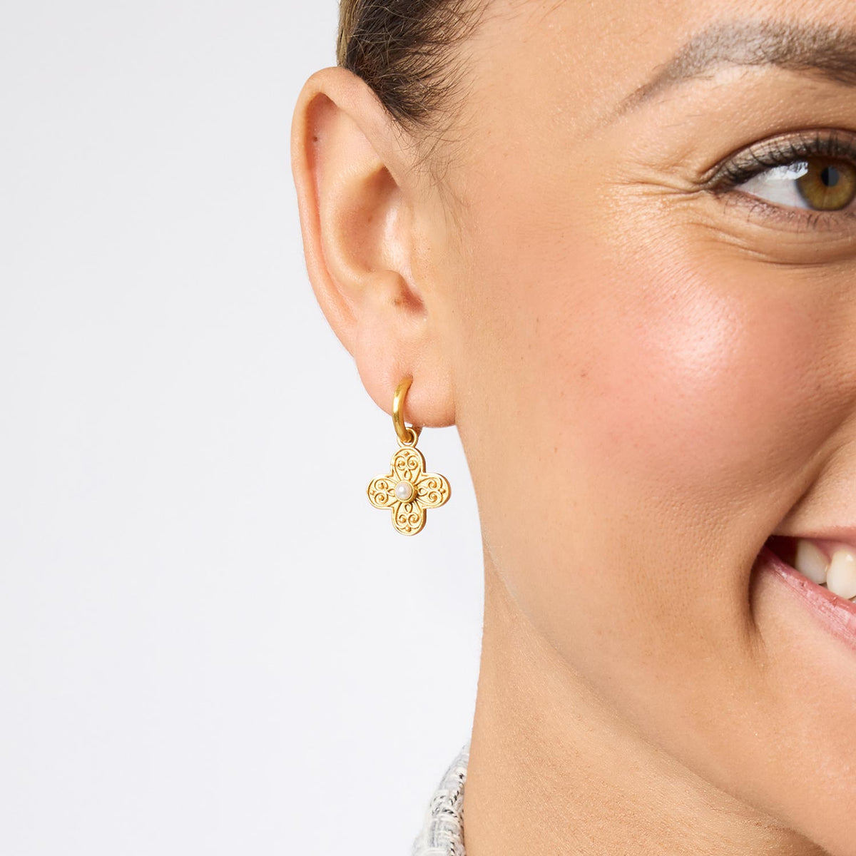 Julie Vos Corinth Hoop and Charm Earring
