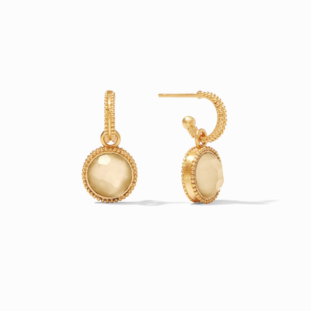 Julie Vos Fleur-de-Lis Hoop & Charm Earring