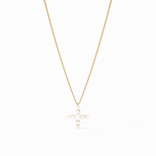 Julie Vos Gumdrop Cross Delicate Station Necklace