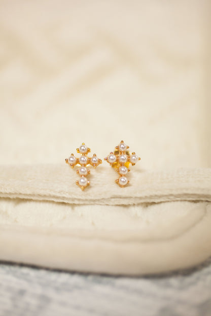 Theia Jewelry Ada Small Cross Stud Earrings