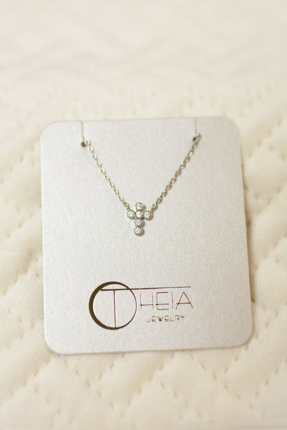 Theia Jewelry Antique Petite Cross Short Necklace