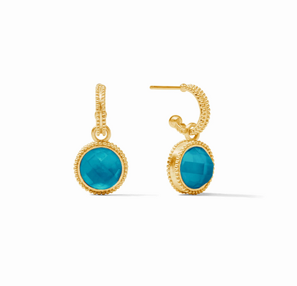 Julie Vos Fleur-de-Lis Hoop & Charm Earring
