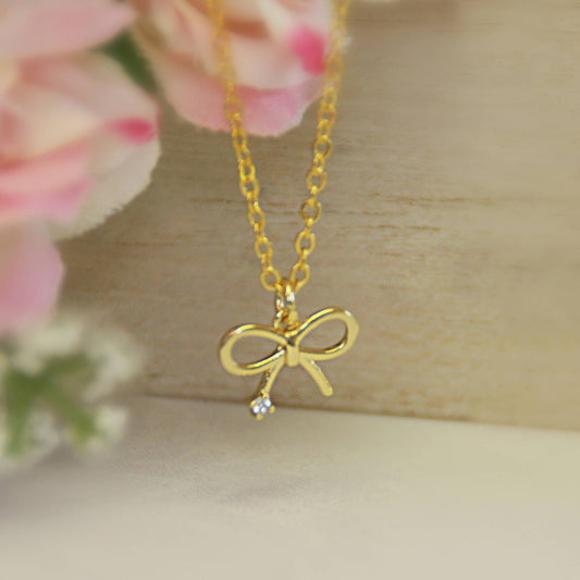 Bow so Sweet Cubic Zirconia "Little Luxury" Child's Necklace