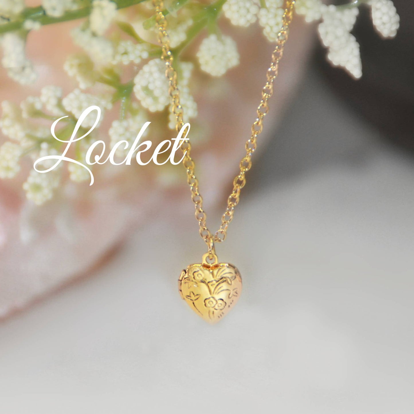 Baby's First Sweet "Heart" Locket Necklace