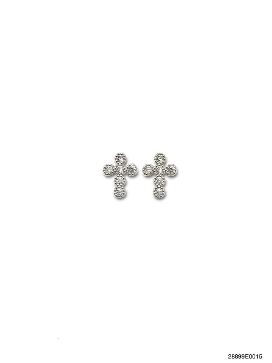 Theia Jewelry Antique Hand Set Petite Cross Studs