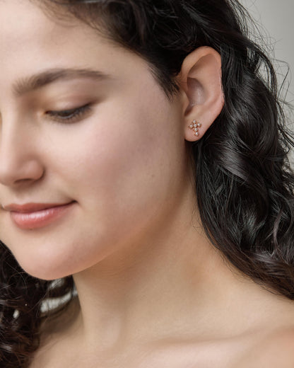 Theia Jewelry Ada Small Cross Stud Earrings