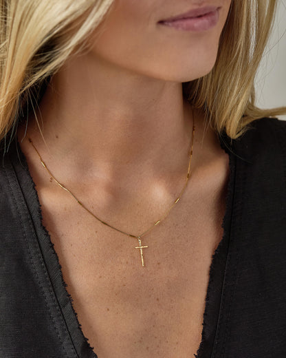 Theia Jewelry Gabrielle Hand Sculpted Cross Pendant