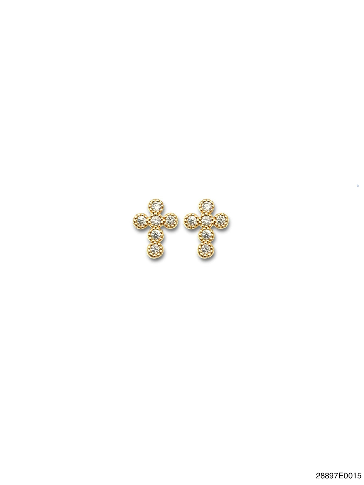 Theia Jewelry Antique Hand Set Petite Cross Studs