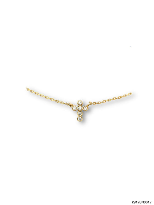 Theia Jewelry Antique Petite Cross Short Necklace