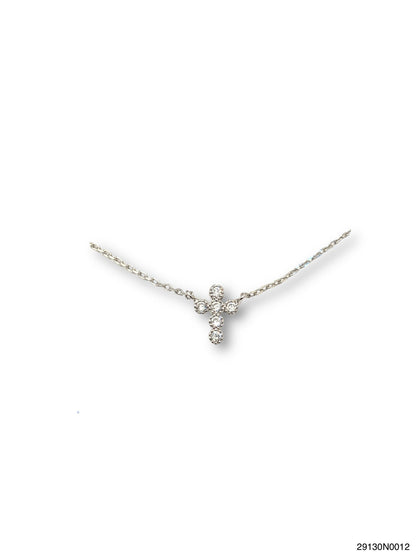 Theia Jewelry Antique Petite Cross Short Necklace